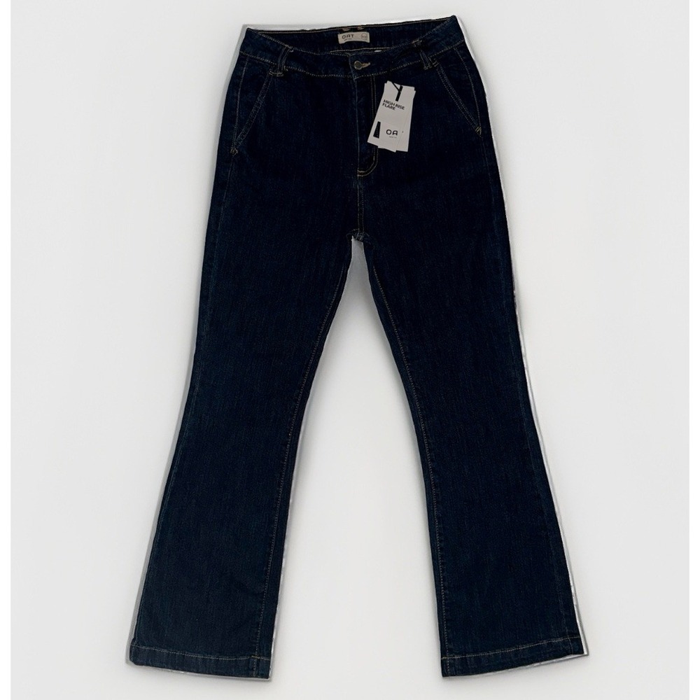 OAT New York High Rise Flare Jeans Dark Wash Indigo Trouser Denim NWT Size 8/29